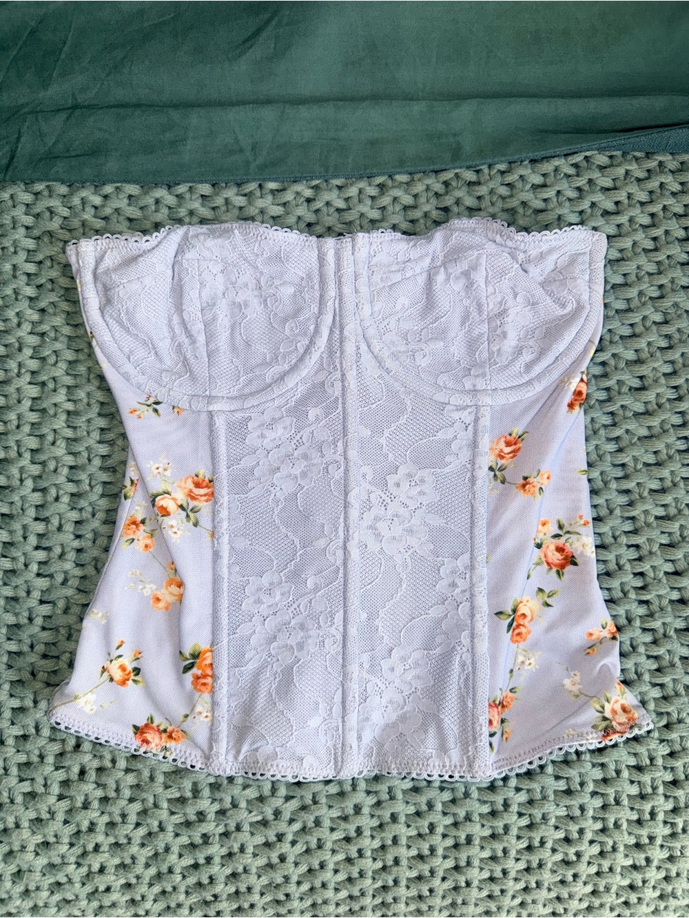 WeWoreWhat Floral Strapless Corset